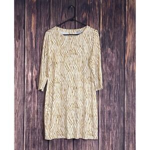 Tommy Bahama Darcy Zesty Zebra Dress Womens M Golden Honey Ponte Knit Safari